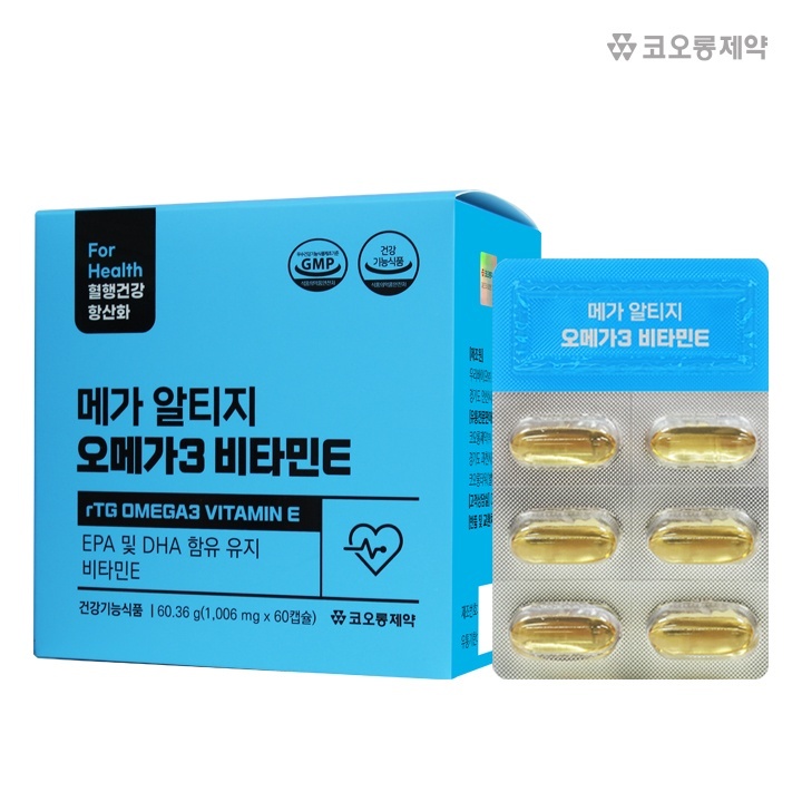[코오롱제약]메가 알티지 오메가3 비타민E(1,006mg X 60캡슐)-2달분