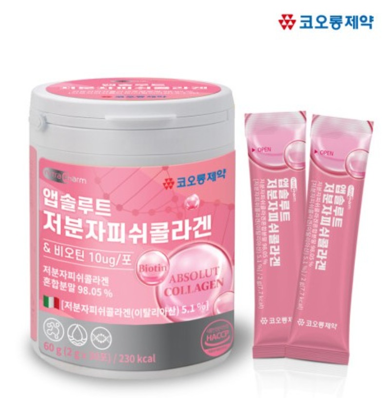[코오롱제약] 앱솔루트 저분자피쉬콜라겐 ( 30포, 원통 )